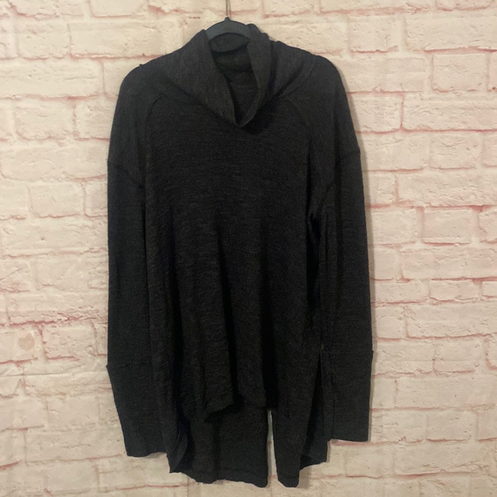 We The Free back slit oversized boho cowl neck sweater